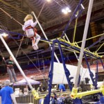 Kid on bungee jumper