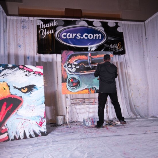 Art demo at the auto show